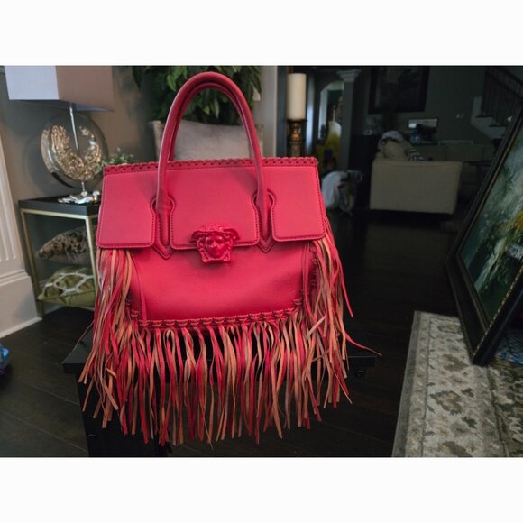 Pristine Authentic Limited Edition Versace Medussa Head Fringe Satchel Bag - Picture 1 of 16